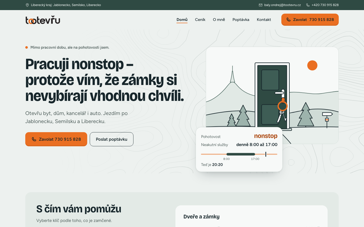 Návrh C, hlavní stránka na počítači